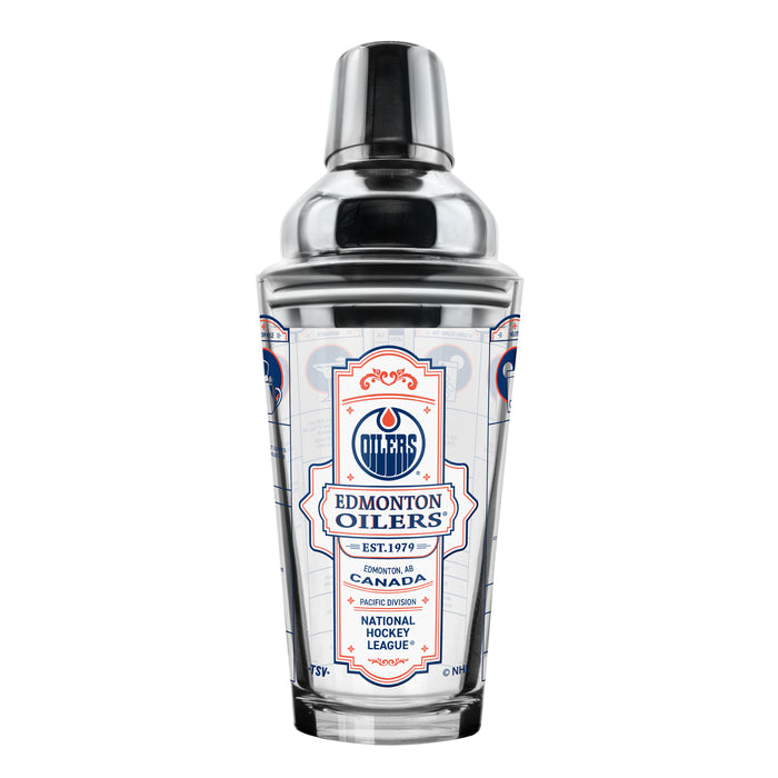 NHL Edmonton Oilers Bartender Mixing Glass & Shot Glass Shaker Set