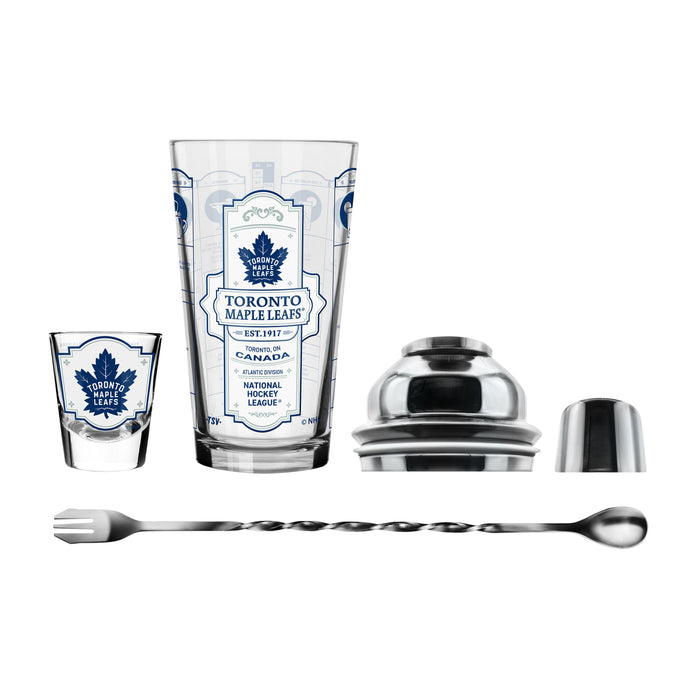 NHL Toronto Maple Leafs Bartender Mixing Glass & Shot Glass Shaker Set