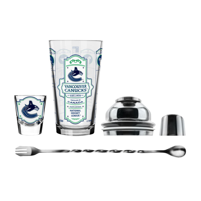 NHL Vancouver Canucks Bartender Mixing Glass & Shot Glass Shaker Set