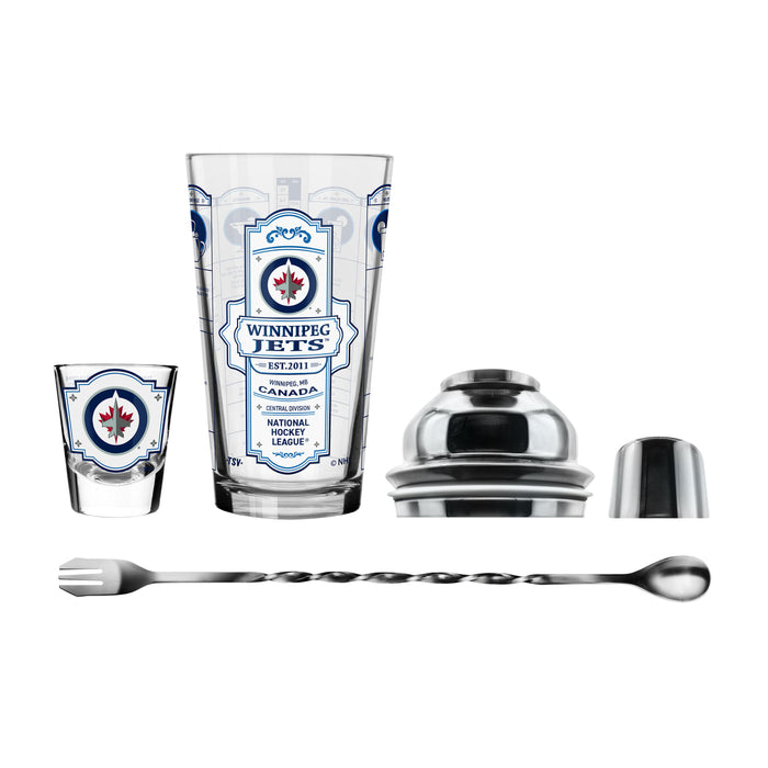 NHL Winnipeg Jets Bartender Mixing Glass & Shot Glass Shaker Set