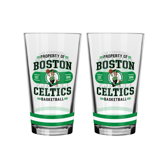 NBA Boston Celtics 16 Oz 2 Pack Mixing Glass Property Of