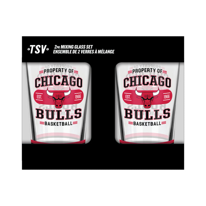 NBA Chicago Bulls 16 Oz 2 Pack Mixing Glass Property Of