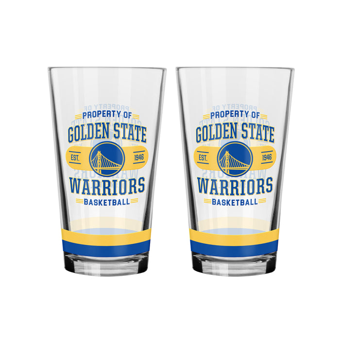 NBA Golden States Warriors 16 Oz 2 Pack Mixing Glass Property Of