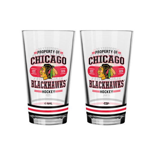 NHL Chicago Blackhawks Property of  16 oz  2-pack Mixing Glass