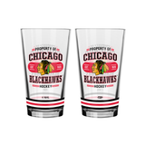 NHL Chicago Blackhawks Property of  16 oz  2-pack Mixing Glass