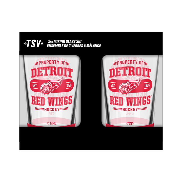 NHL  Detroit Red Wings Property of  16 oz  2-pack Mixing Glass