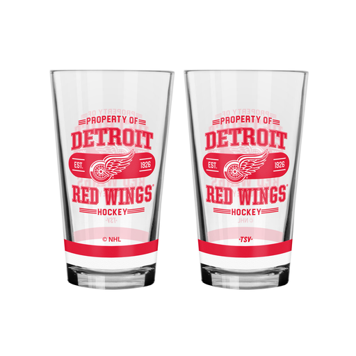 NHL  Detroit red Wings Property of  16 oz  2-pack Mixing Glass