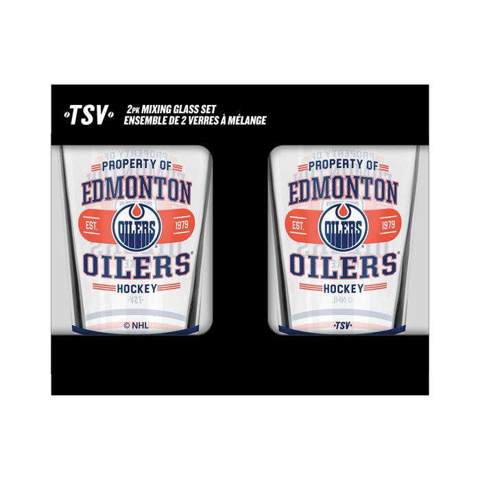 NHL  Edmonton Oilers Property of  16 oz  2-pack Mixing Glass