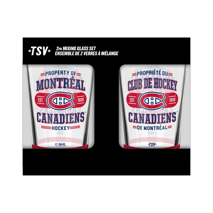 NHL  Montreal Canadiens Property of  16 oz  2-pack Mixing Glass