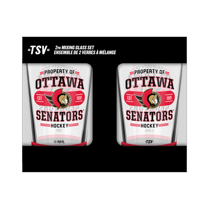 NHL  Ottawa Senators Property of  16 oz  2-pack Mixing Glass