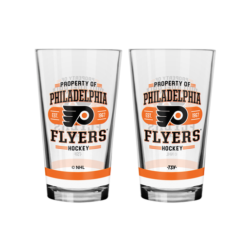 NHL  Philidephia Flyers Property of  16 oz  2-pack Mixing Glass