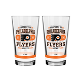 NHL  Philidephia Flyers Property of  16 oz  2-pack Mixing Glass
