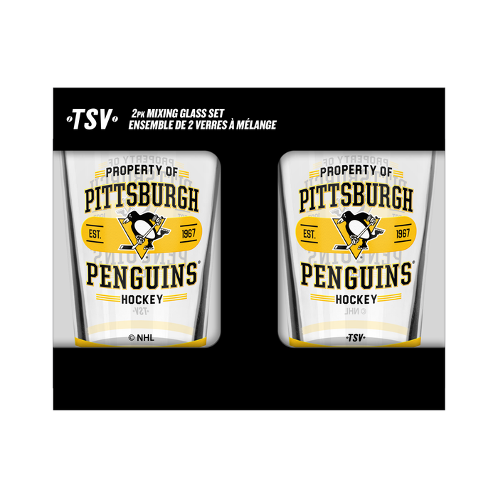NHL  Pittsburgh Penguins Property of  16 oz 2-pack Mixing Glass