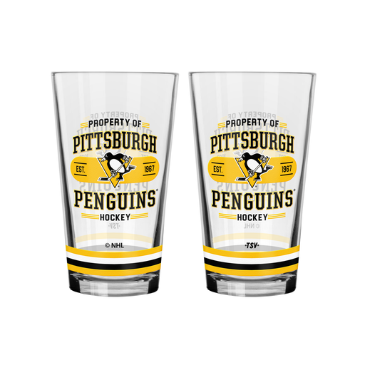 NHL  Pittsburgh Penguins Property of  16 oz 2-pack Mixing Glass