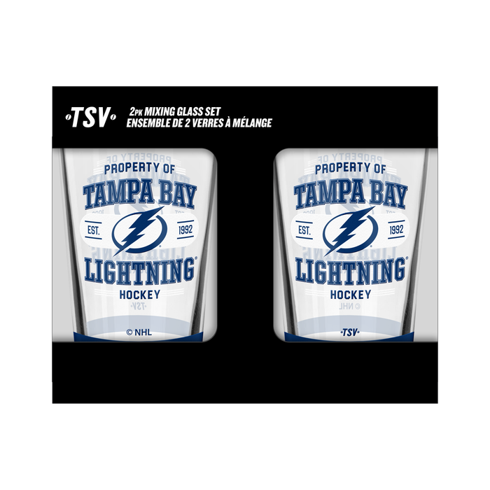 NHL  Tampa Bay Lightning Property of  16 oz  2-pack Mixing Glass