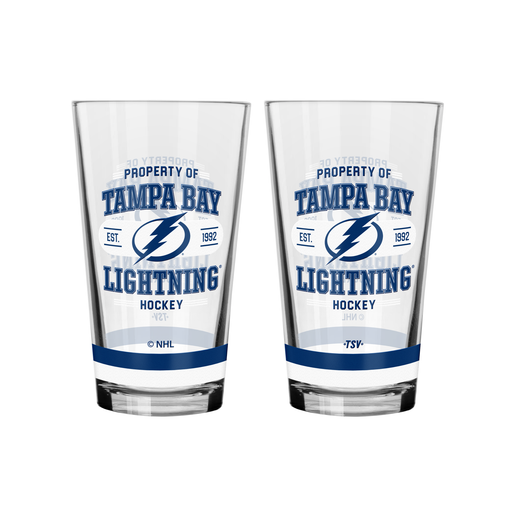 NHL  Tampa Bay Lightning Property of  16 oz  2-pack Mixing Glass