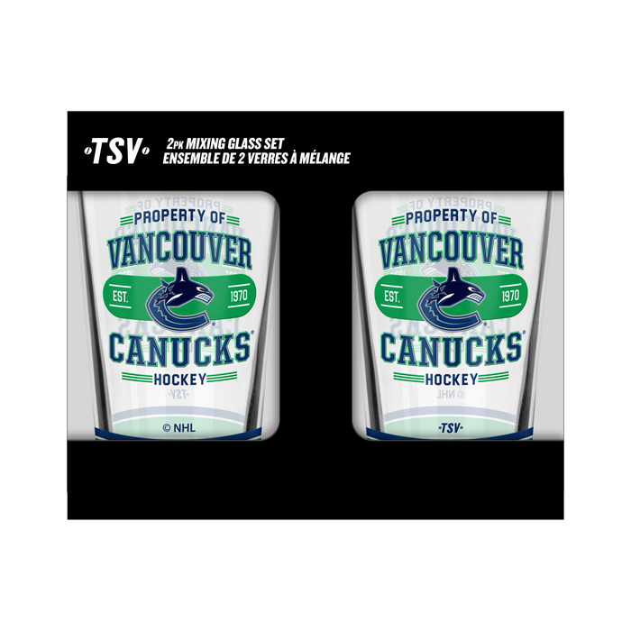 NHL  Vancouver Canucks Property of  16 oz  2-pack Mixing Glass