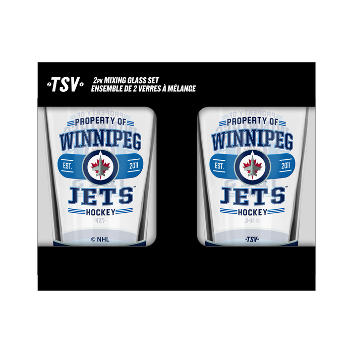 NHL  Winnipeg Jets Property of  16 oz  2-pack Mixing Glass