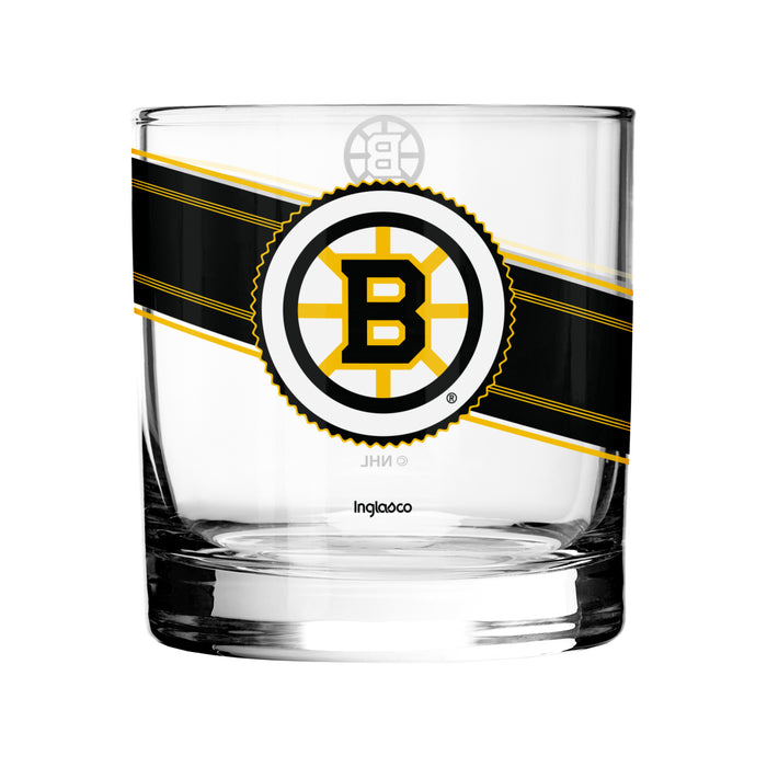 NHL Boston Bruins 10 Oz 2 Rock Glass Collection Pack Black Label