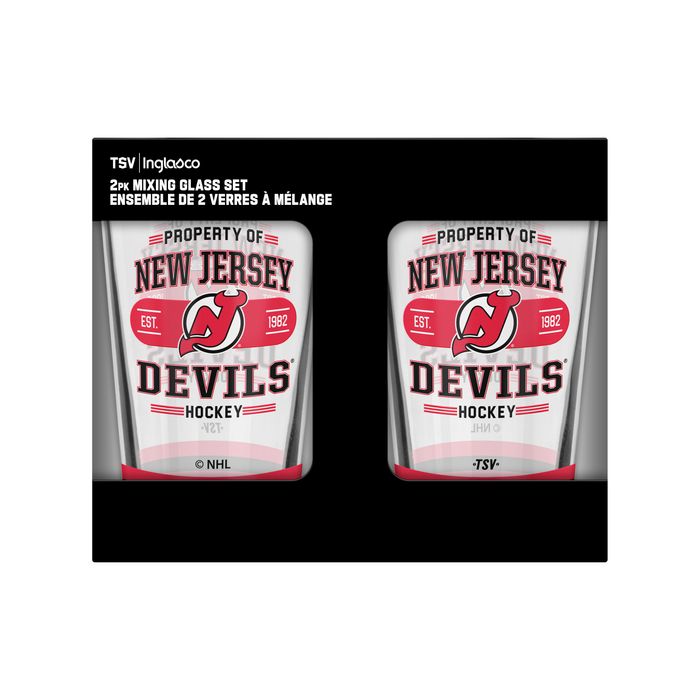 NHL New Jersey Devils Property of  16 oz  2-pack Mixing Glass