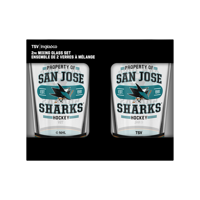 NHL  San Jose Sharks Property of  16 oz  2-pack Mixing Glass