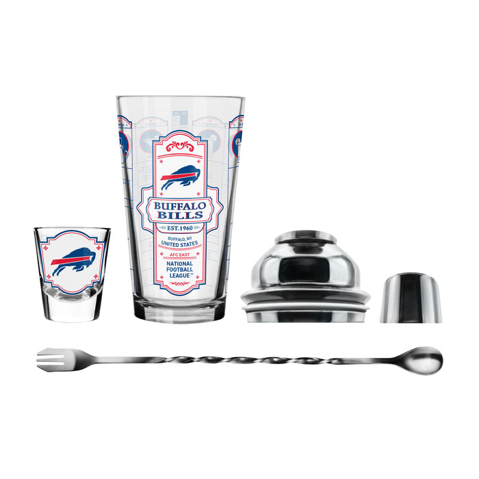 NFL Buffalo Bills Bartender Mixing Glass & Shot Glass Shaker Set