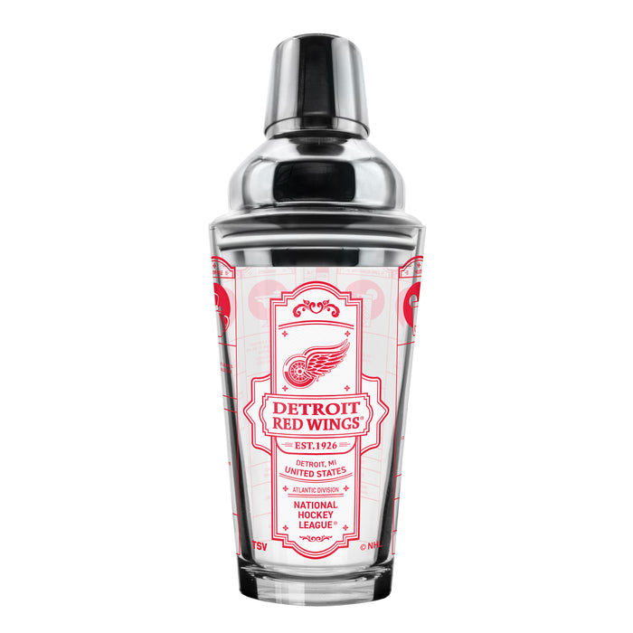NHL Detroit Red Wings Bartender Mixing Glass Shaker Set