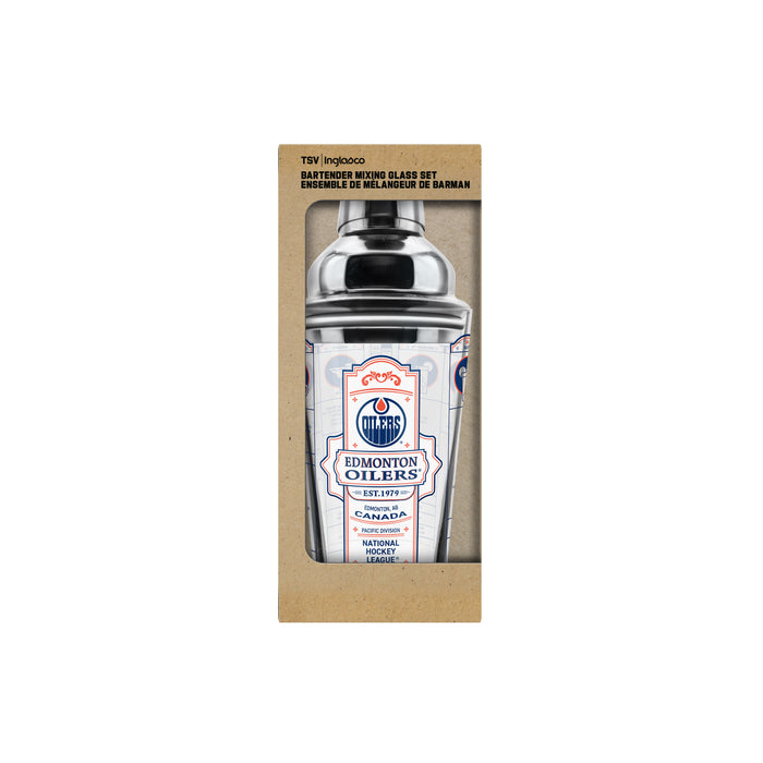 NHL Edmonton Oilers Bartender Mixing Glass Shaker Set