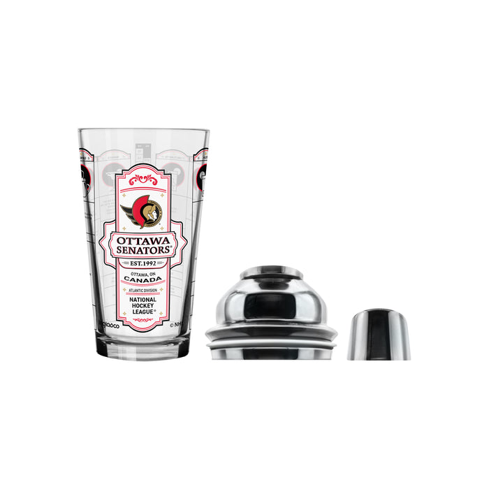NHL Ottawa Senators Bartender Mixing Glass Shaker Set