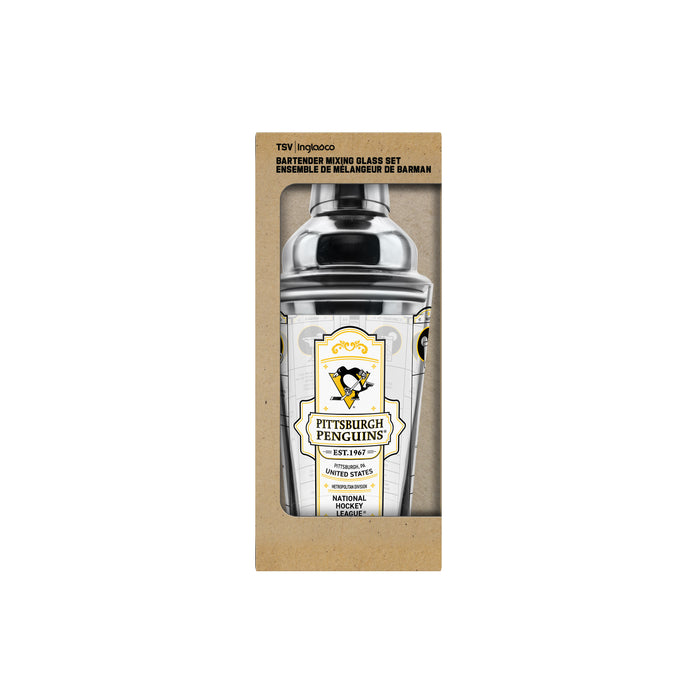 NHL Pittsburgh Penguins Bartender Mixing Glass Shaker Set