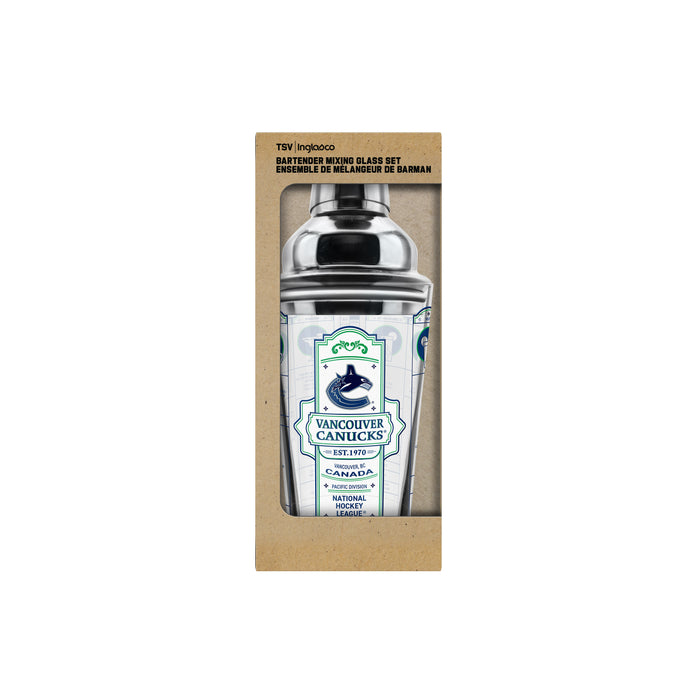 NHL Vancouver Canucks Bartender Mixing Glass Shaker Set