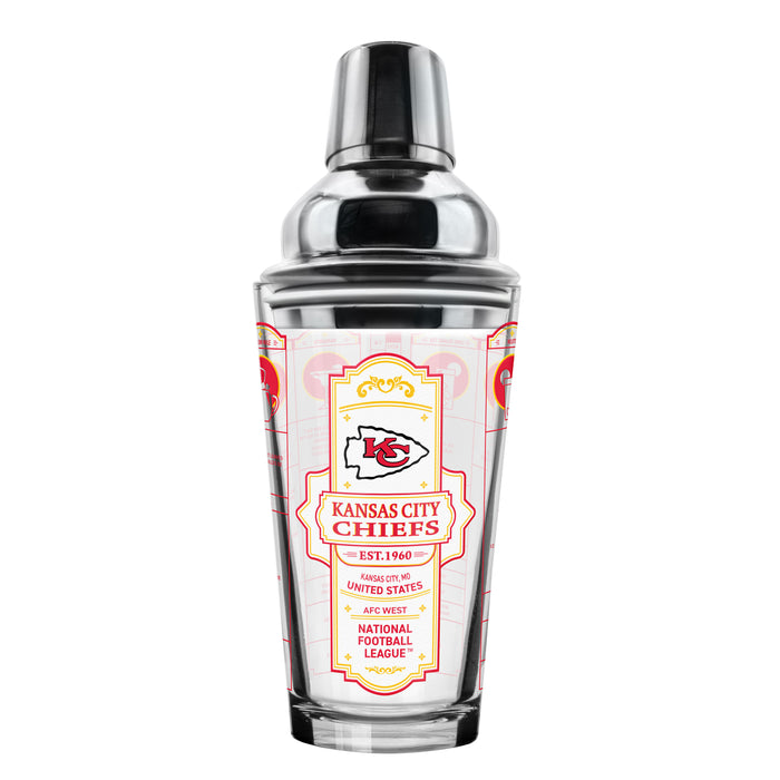 NFL Kansas City Chiefs Bartender Mixing Glass Shaker Set