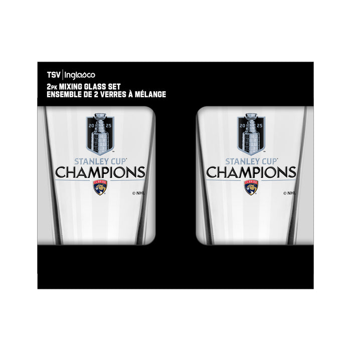 Lot de 2 verres à mélange de 16 oz pour les champions de la Coupe Stanley 2025 des Panthers de la Floride