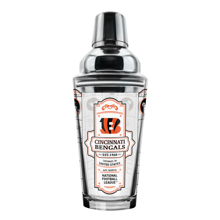 NFL Cincinnati Bengals Bartender Mixing Glass & Shot Glass Shaker Set
