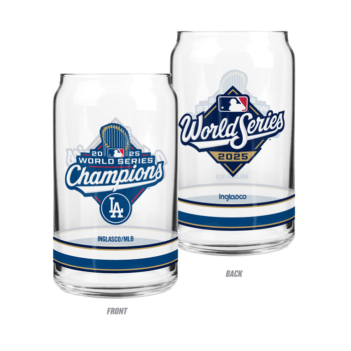 MLB World Series Champs 2025 LA Dodgers Full Wrap 2 Can Glass Collection Pack 16 Oz