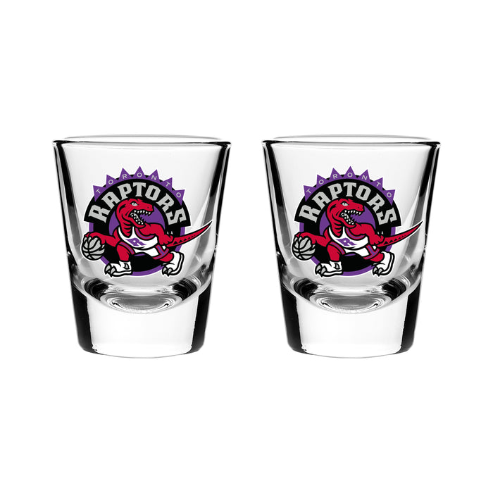 NBA Toronto Raptors 2 Oz 2 Pack Shot Glass Hardwood Classics Dinosaur
