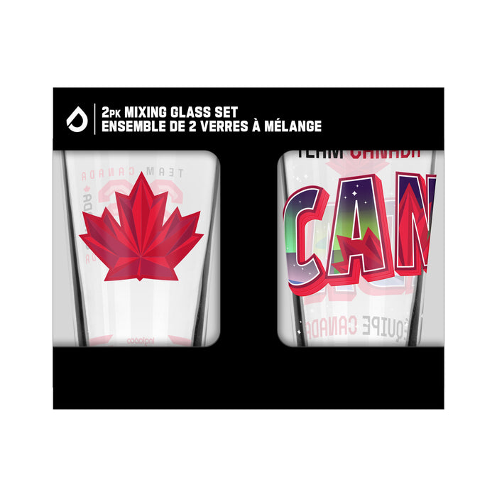 Hockey Canada 2026 Olympic Games 2 Mixing Glass Collection Pack 16 Oz Primary & Landscape