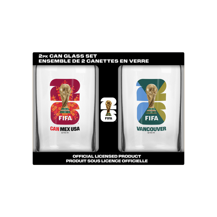 FIFA 2026 16 OZ 2 Pack Can Glass Canada Emblem & Vancouver