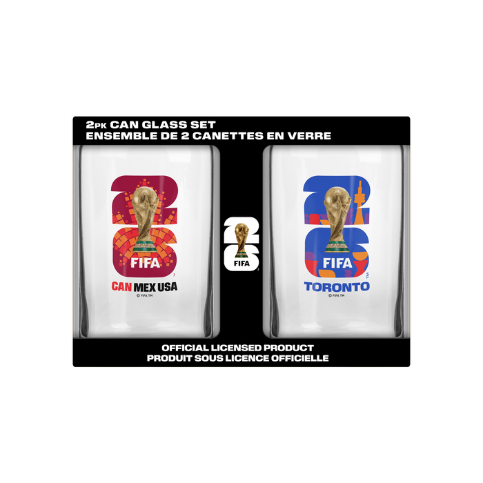 FIFA 2026 16 OZ 2 Pack Can Glass Canada Emblem & Toronto