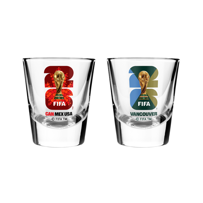 FIFA 2026 2 OZ 2 Pack Shot Glass Canada Emblem & Vancouver