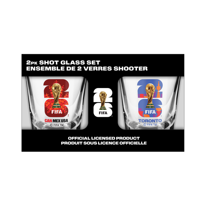 FIFA 2026 2 OZ 2 Pack Shot Glass Canada Emblem & Toronto