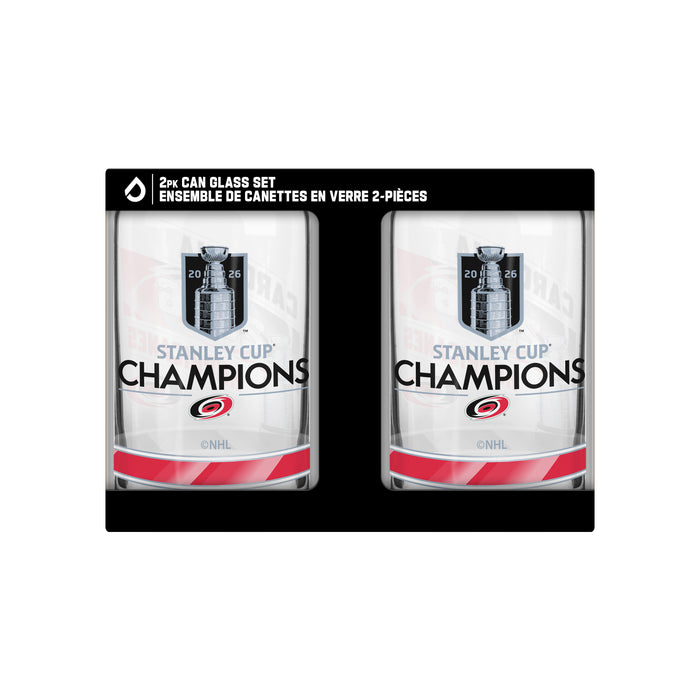 NHL Stanley Cup Champs 2026 2 Pk Can Glass Set Carolina Hurricanes