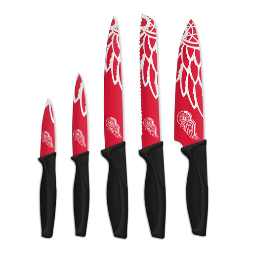 NHL Detroit Redwings 5-pc Kitchen Knives