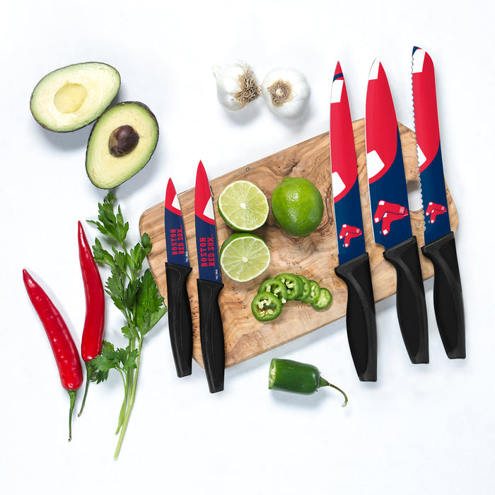 Ensemble de 5 couteaux de cuisine MLB Boston Red Sox