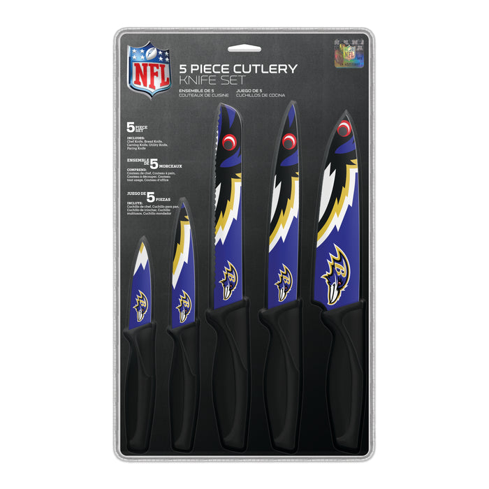 Ensemble de 5 couteaux de cuisine NFL Baltimore Ravens