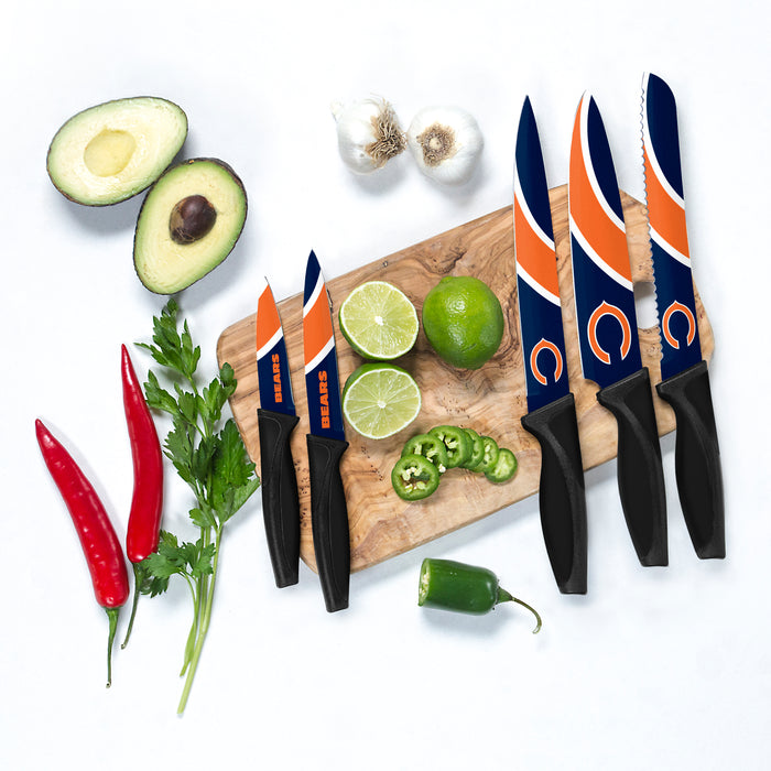 Ensemble de 5 couteaux de cuisine NFL Chicago Bears