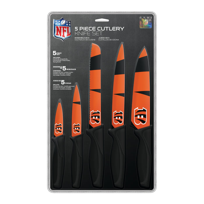 Ensemble de 5 couteaux de cuisine NFL Cincinnati Bengals