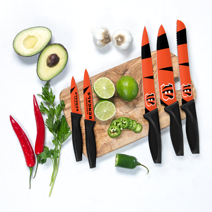 Ensemble de 5 couteaux de cuisine NFL Cincinnati Bengals