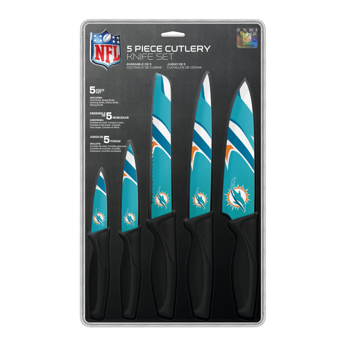 Couteaux de cuisine NFL Miami Dolphins, lot de 5