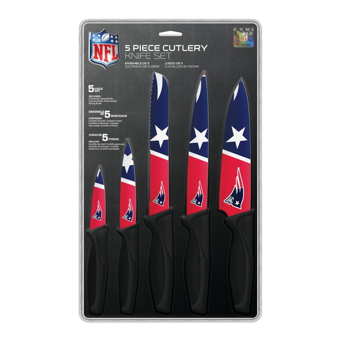 Ensemble de 5 couteaux de cuisine NFL New England Patriots